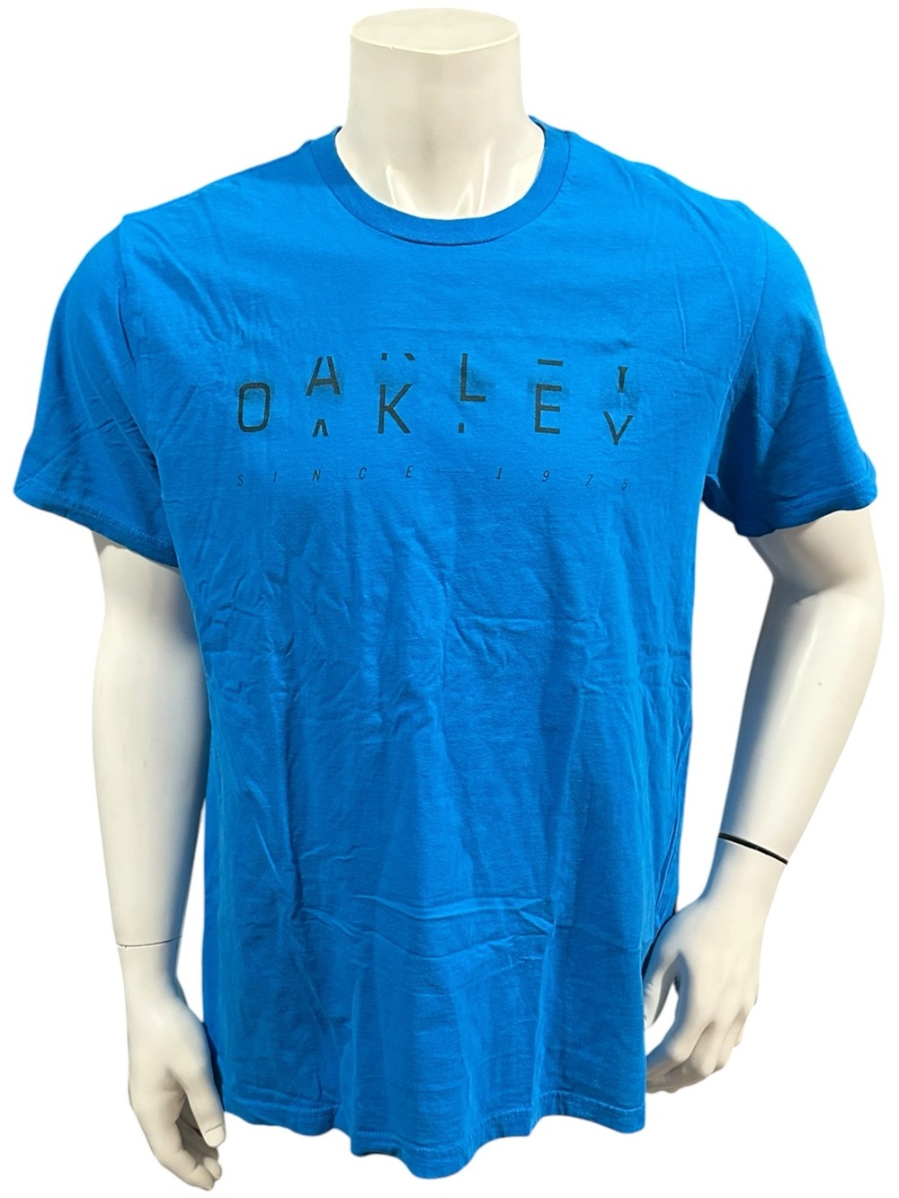 Oakley Men’s T-Shirt Blue Black Logo Short Sleeve XL